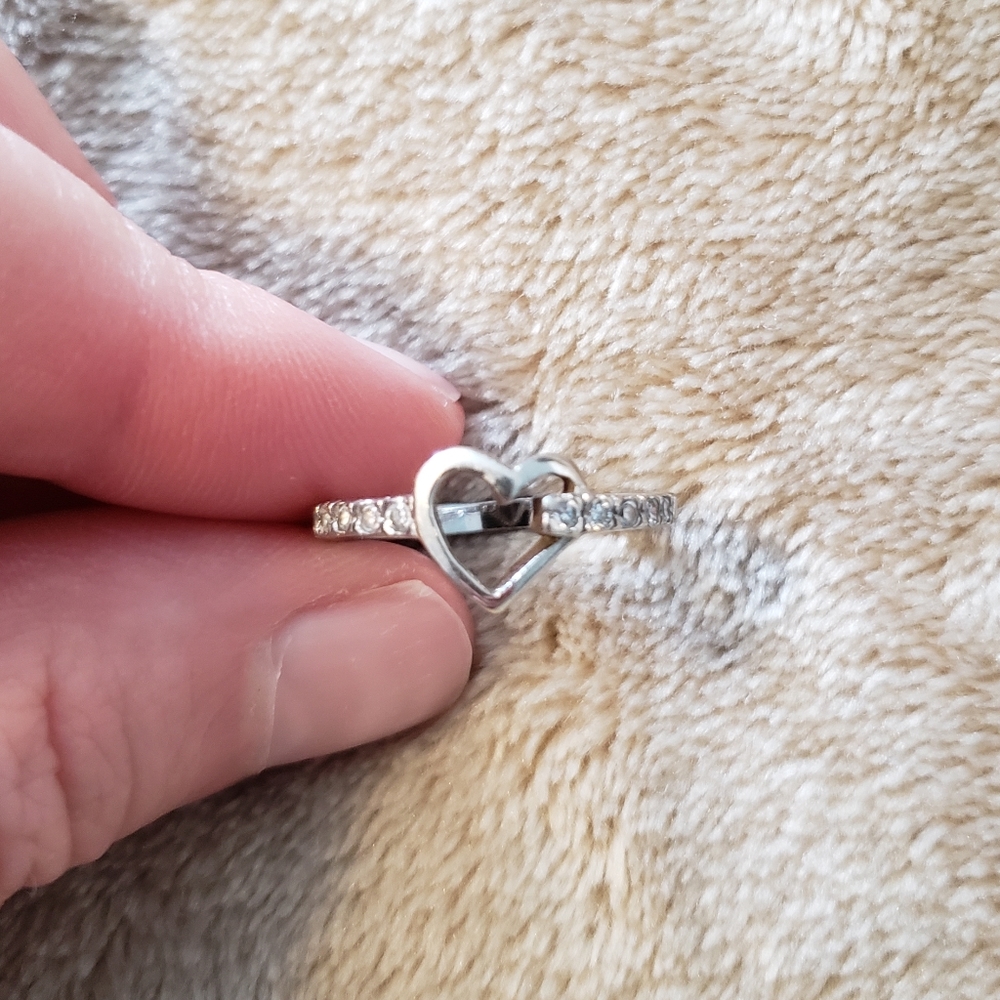 Sterling silver ring with heart